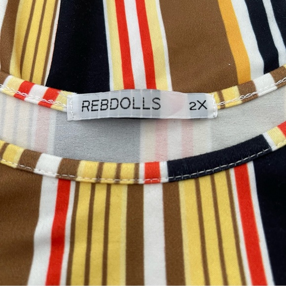 REBDOLLS Striped Cropped Tank Size 2X NWOT - Picture 6 of 10